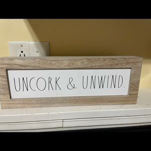 Rae Dunn “Uncork and Unwind” kitchen decor